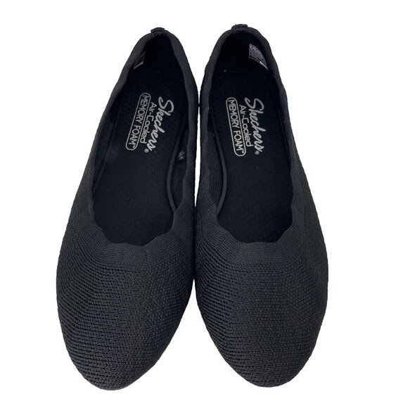 Skechers Love Spell Ballet Flat Shoes Women 8.5 Black Cleo Casual Dressy Slip On - Picture 2 of 14